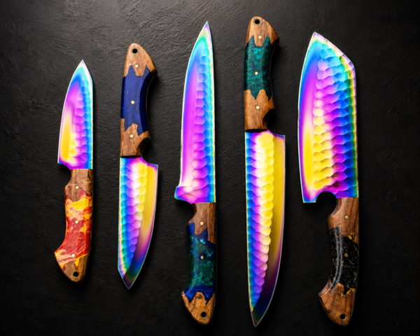 Rainbow Chef Knife Set Raindow titanium chef knife set